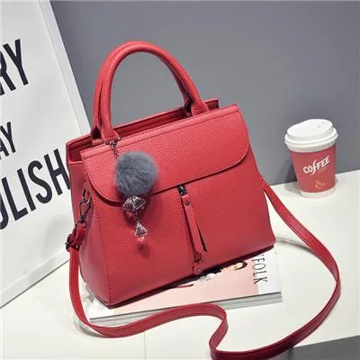 21club brand women fur ball ornaments totes zipper medium handbag hotsale lady party purse new shoulder messenger crossbody bags