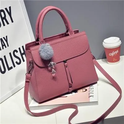 21club brand women fur ball ornaments totes zipper medium handbag hotsale lady party purse new shoulder messenger crossbody bags