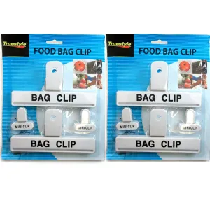 8 Pc Food Chip Bag Clips Assorted Size Multi Purpose Mini Clip Craft Clothespin