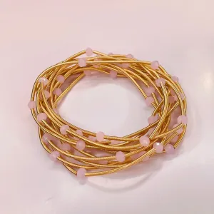 Bella Bracelet With Stones// Pink
