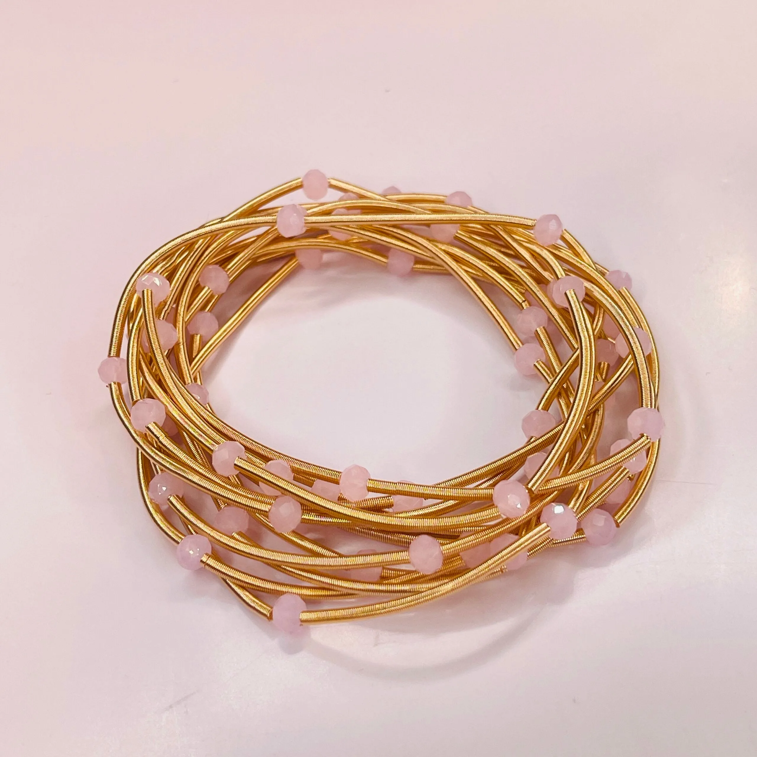 Bella Bracelet With Stones// Pink