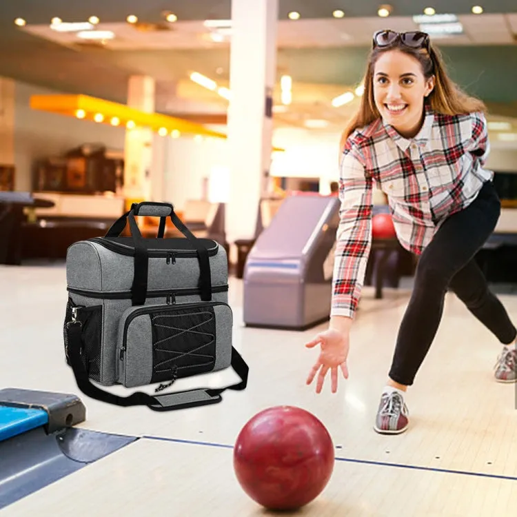 Bowling Tote Bag Portable Travel Sneaker Backpack(Grey)
