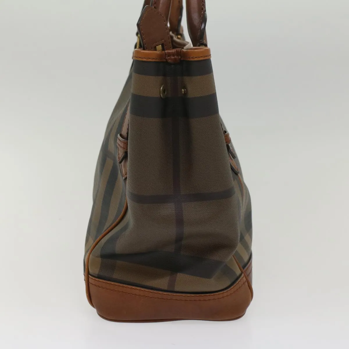 BURBERRY Nova Check Blue Label Shoulder Bag PVC Leather Brown  54109