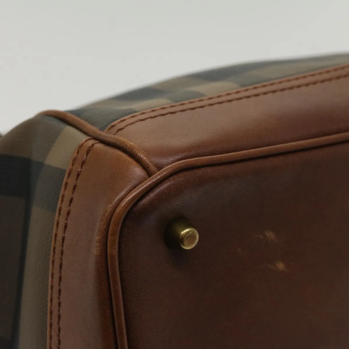 BURBERRY Nova Check Blue Label Shoulder Bag PVC Leather Brown  54109