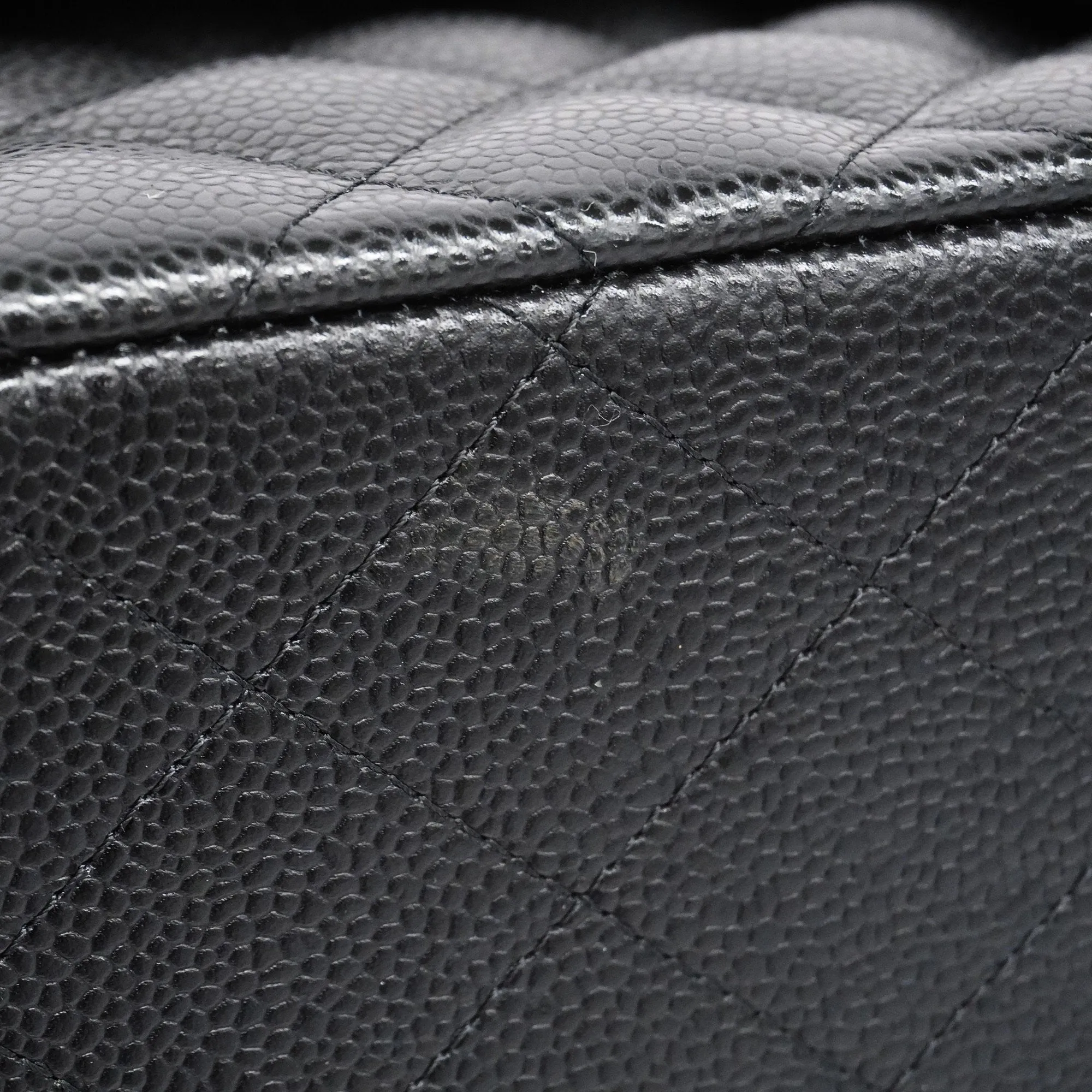 CHANEL  Big Matelasse W Flap W Chain Women's Leather Shoulder Bag Black