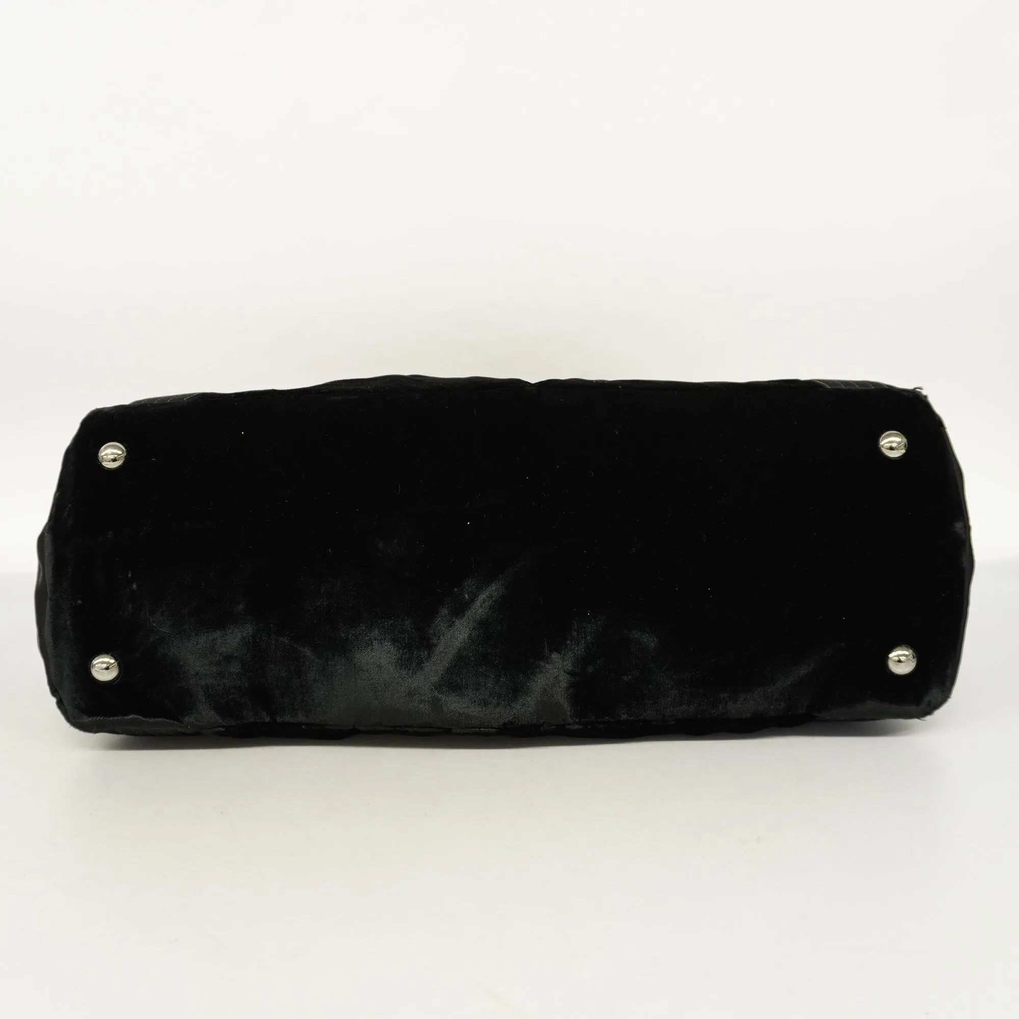 CHANEL  Boston Bag Men,Women,Unisex Satin,Leather Boston Bag Black