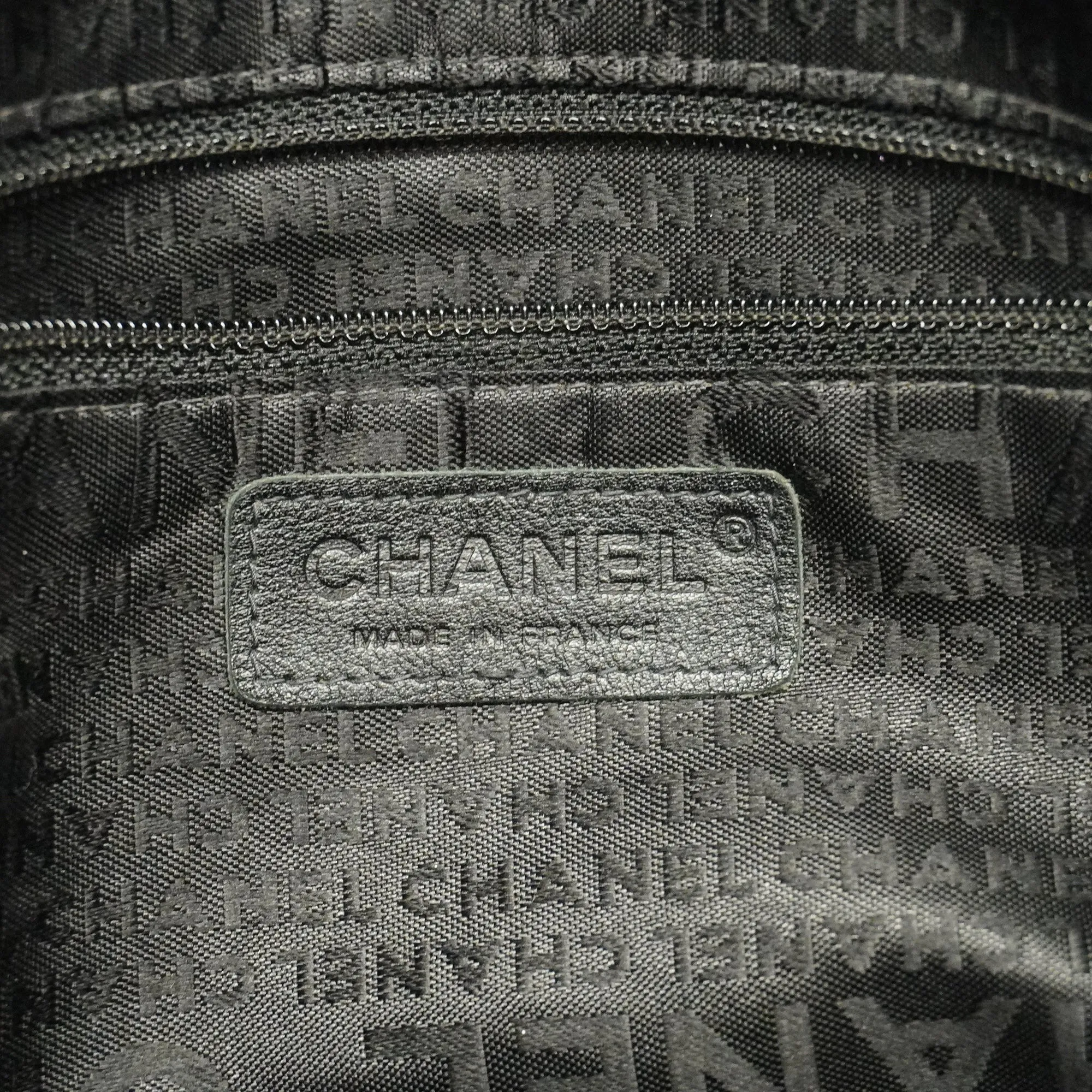 CHANEL  Boston Bag Men,Women,Unisex Satin,Leather Boston Bag Black