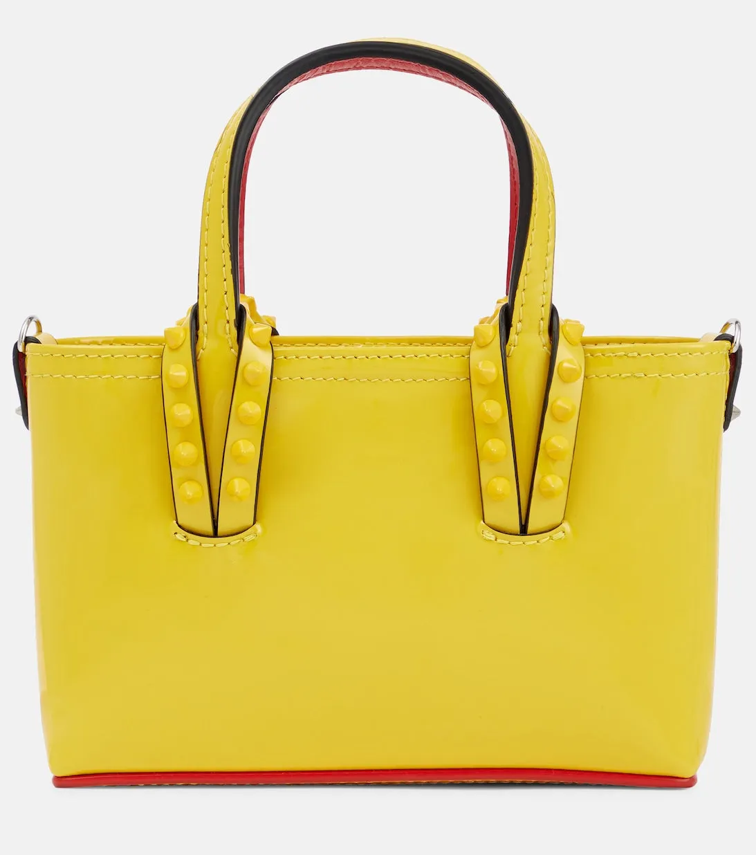 Christian Louboutin Cabata Nano Tote in Patent Leather, Yellow