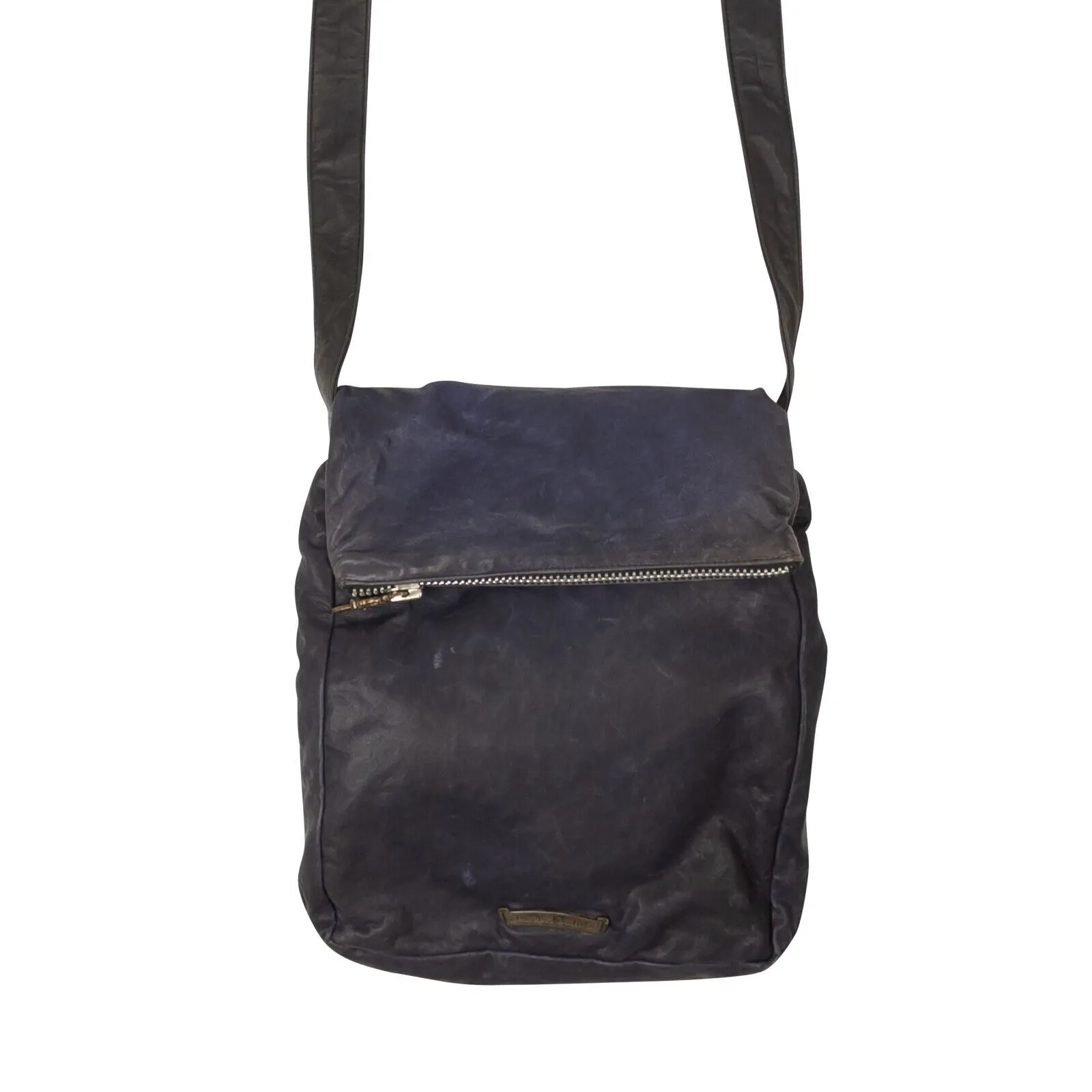 Chrome Hearts Leather Messenger Bag - Navy Blue