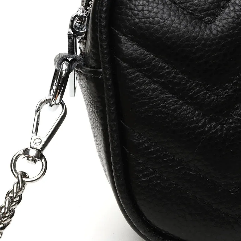 Fashionable Genuine Leather Cowhide Small Crossbody Bag for Women