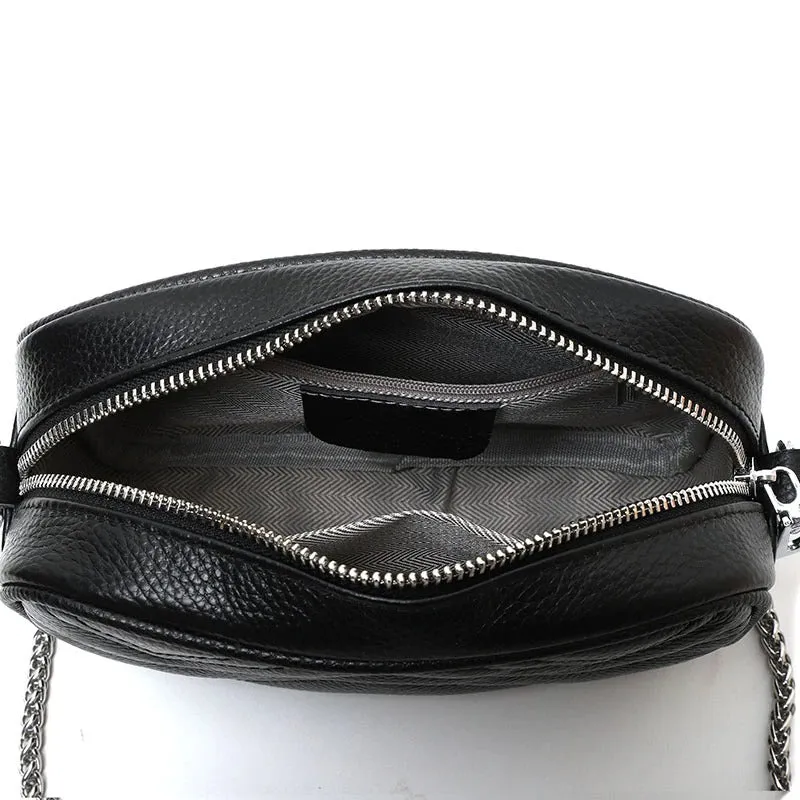 Fashionable Genuine Leather Cowhide Small Crossbody Bag for Women