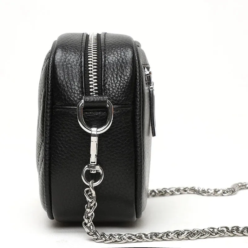Fashionable Genuine Leather Cowhide Small Crossbody Bag for Women