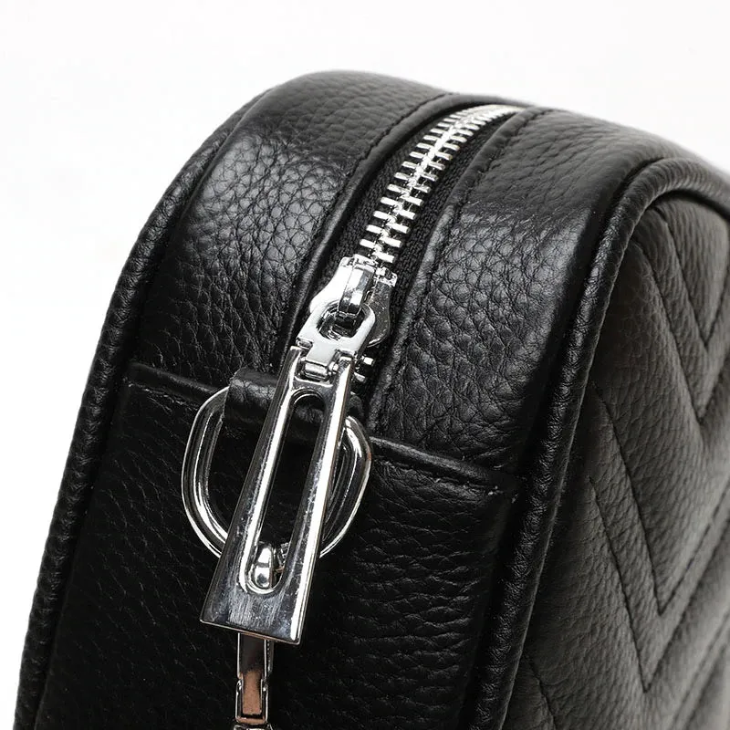 Fashionable Genuine Leather Cowhide Small Crossbody Bag for Women