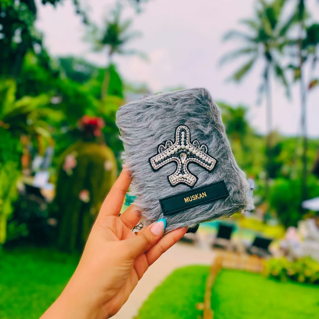 Grey Fur Passport Cover