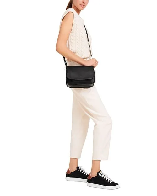 Le Foulon&;eacute; Longchamp Leather Crossbody Bag, Black