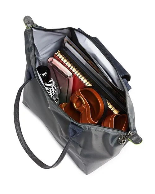 Le Pliage Green Longchamp Recycled Nylon Tote in Gray