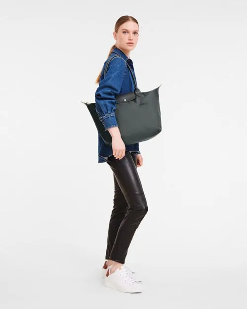 Le Pliage Green Longchamp Recycled Nylon Tote in Gray