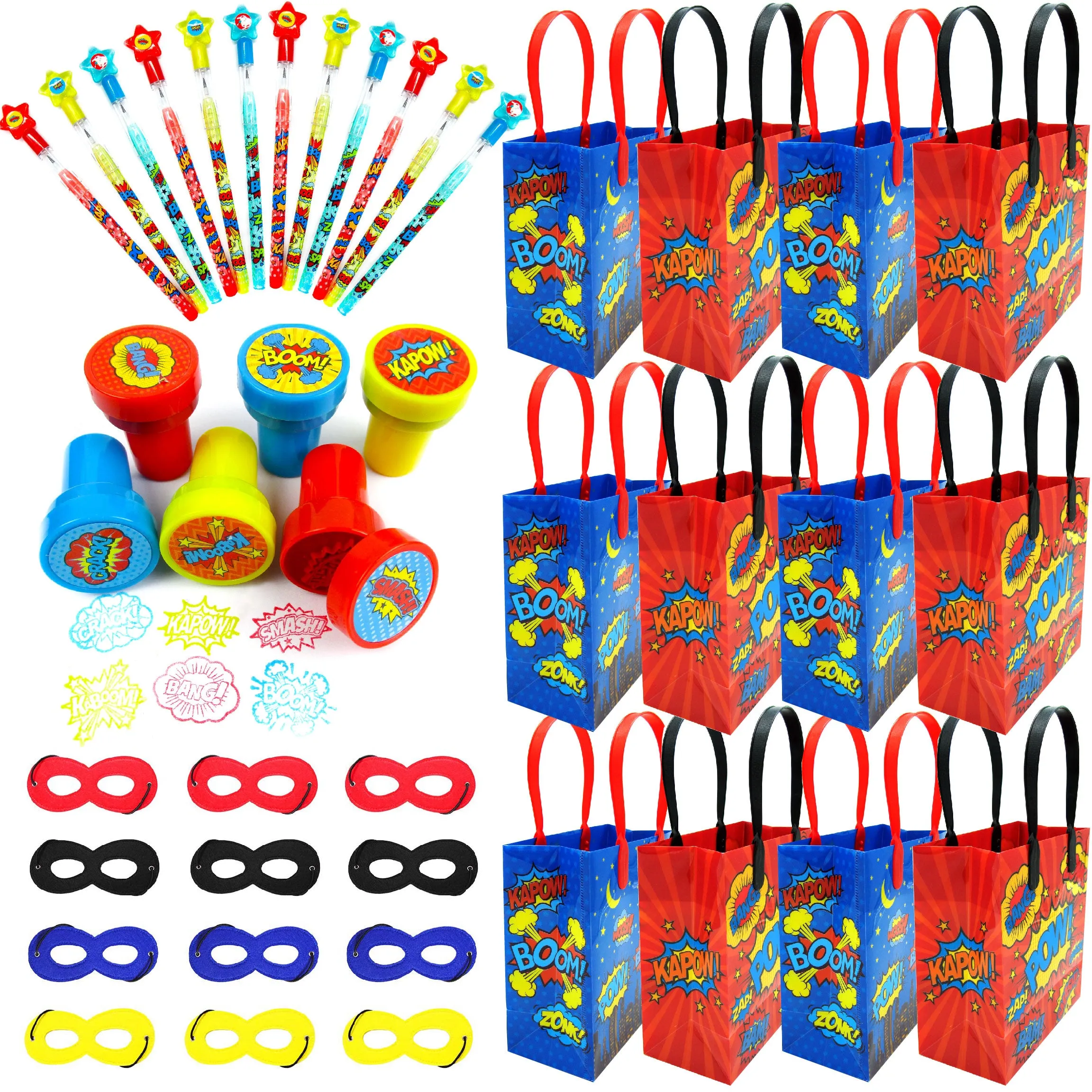 Superhero Party Favor Bundle for 12 Kids