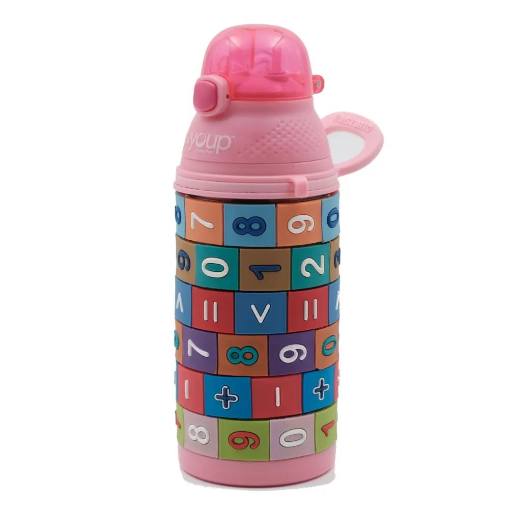 Youp Stainless Steel Insulated Pink Color Kids Sipper Bottle Yp402 - 400 Ml